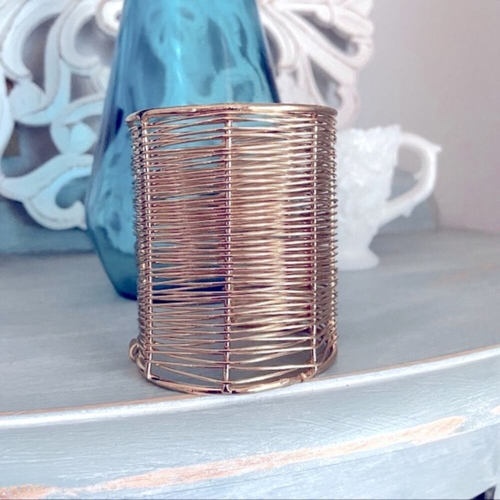 Natasha Wide Gold Tone Cuff Bracelet